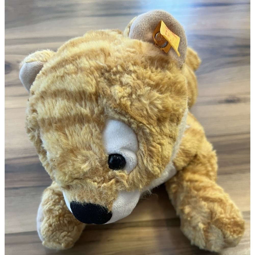 Steiff Plush Lion Cub Stuffed Animal Button In Ear Yellow Tag Germany 067500